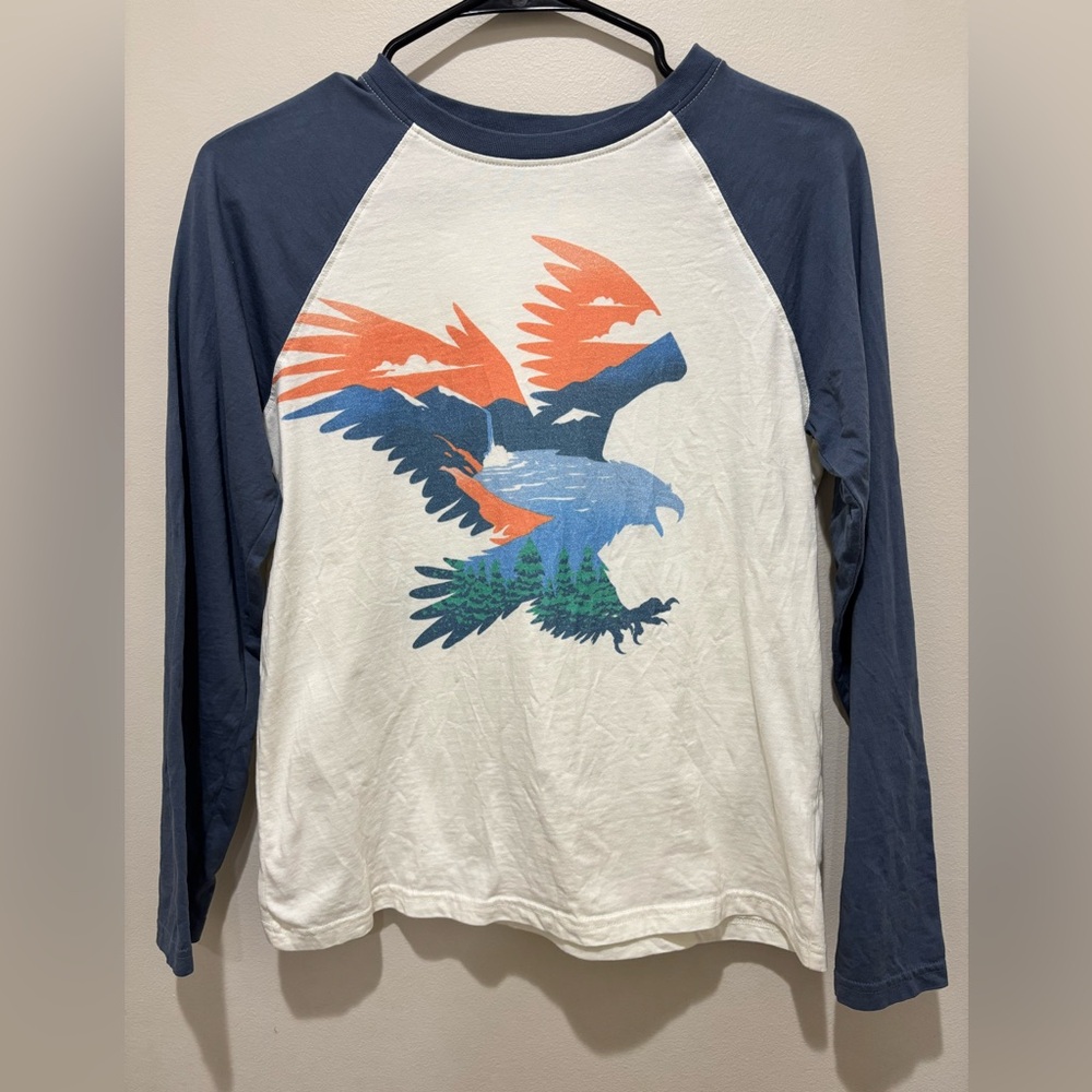 Rumi and Ryder Eagle Long Sleeve Raglan Shirt Boys Large
